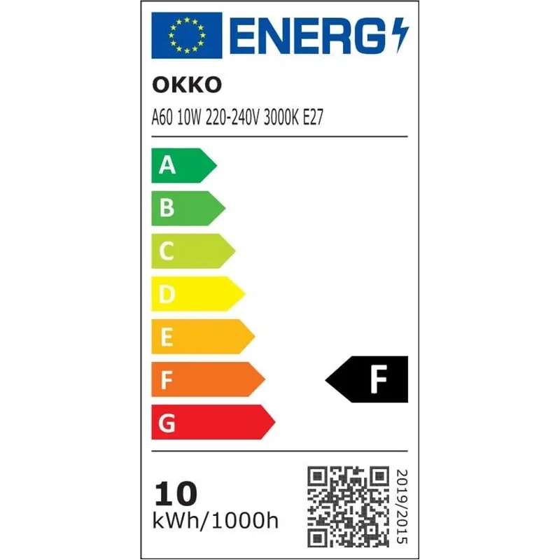 Spuldze Okko LED, A60, 3000 °K, E27, 10 W, 950 lm, 3 gab.