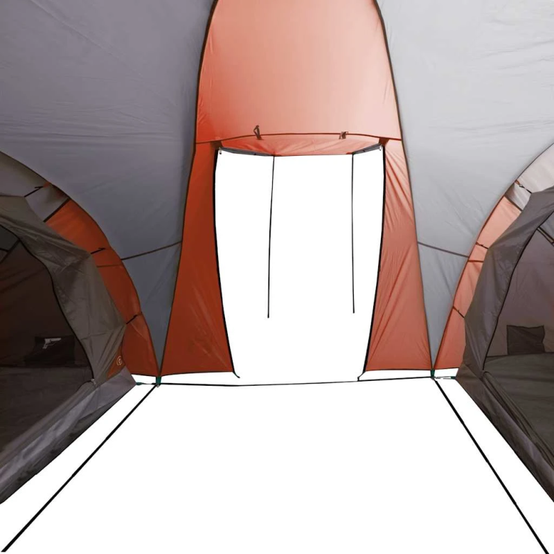 vidaXL ģimenes telts, 6 personām, pelēka, oranža, ūdensizturīga