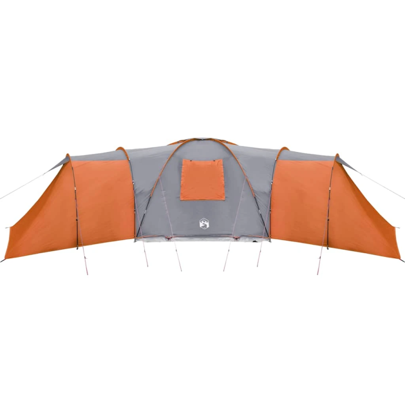 vidaXL ģimenes telts, 12 personām, pelēka, oranža, ūdensizturīga