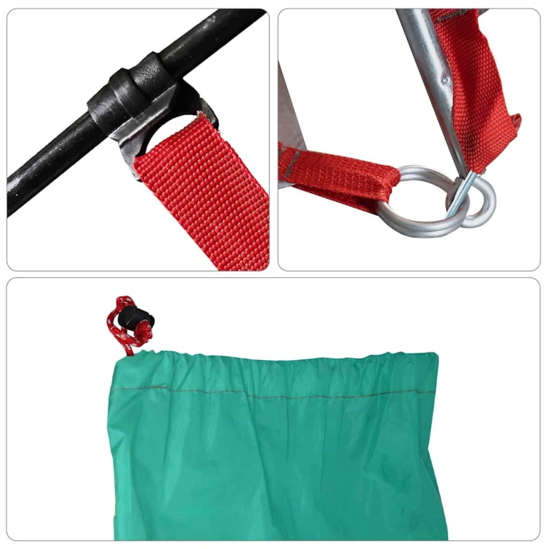 vidaXL pludmales telts, zaļa, 274x178x170-148 cm, 185T poliesters