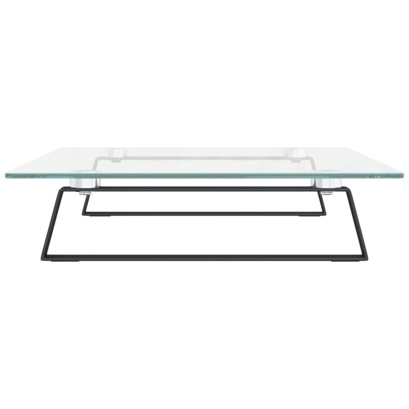 vidaXL monitora statīvs, 60x35x8 cm, melns, rūdīts stikls, metāls