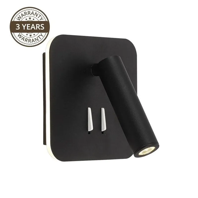 Šviestuvas sieninis Domoletti Area 19002-BK, LED, 4000 °K, 1 x 6 W