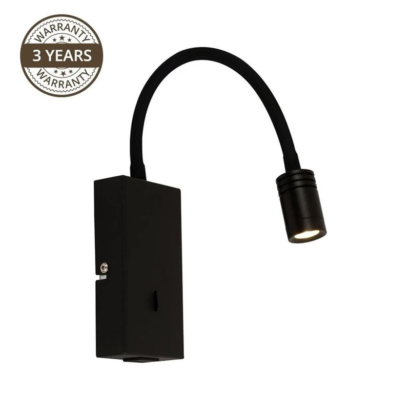 Stiprināmais gaismeklis MARSO 18373-BK 3W LED BL