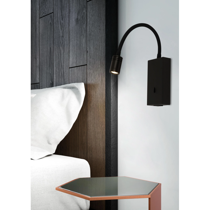 Stiprināmais gaismeklis MARSO 18373-BK 3W LED BL