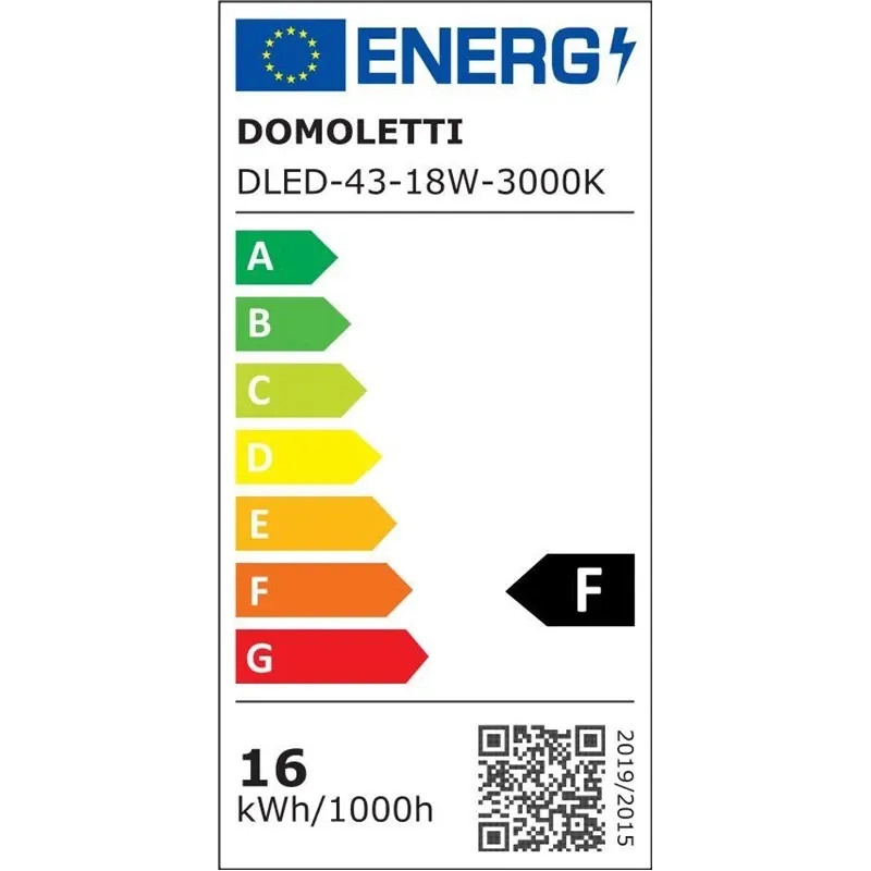 Įmont.šviestuvas lubų ir sienų Domoletti DLED-43.18W. 3K.LED