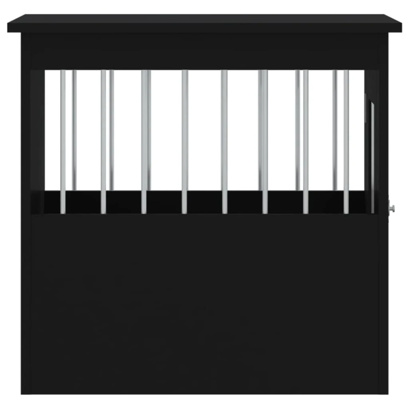 vidaXL suņu būris, melns, 45x62x59 cm, inženierijas koks
