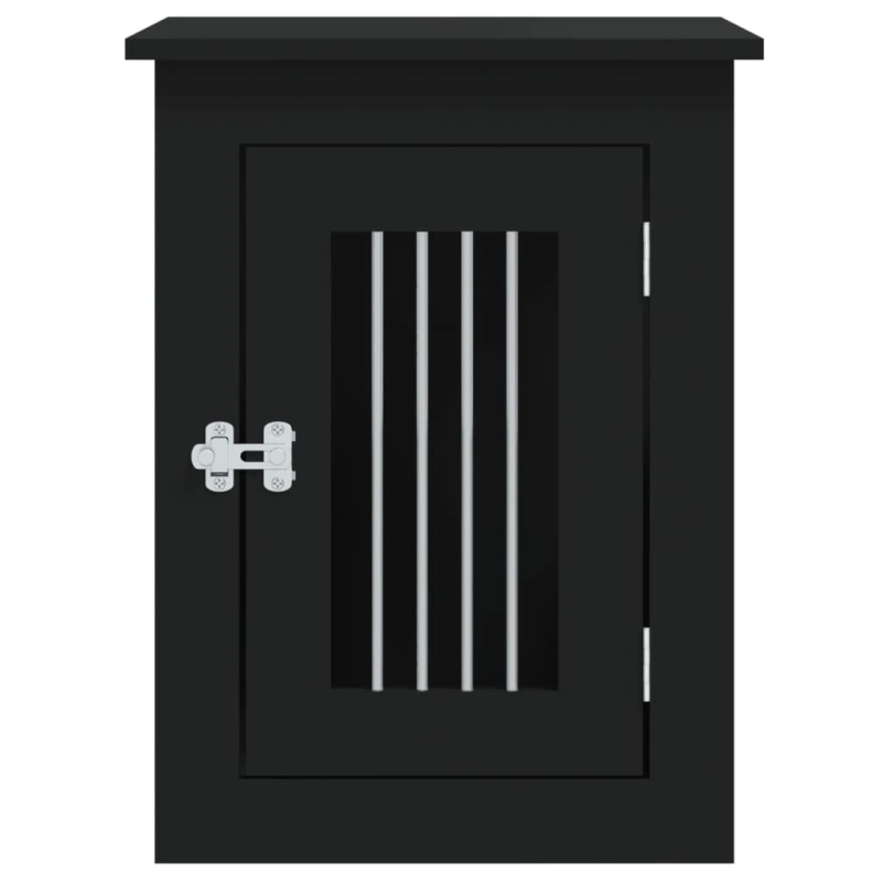 vidaXL suņu būris, melns, 45x62x59 cm, inženierijas koks