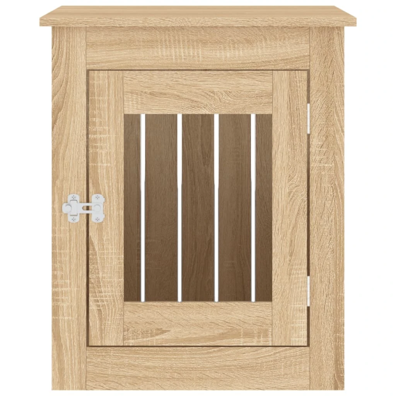 vidaXL suņu būris, ozolkoka krāsa, 55x75x65 cm, inženierijas koks