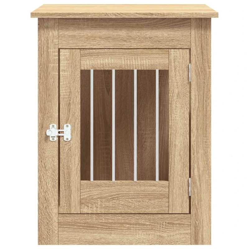 vidaXL suņu būris, ozolkoka krāsa, 55x80x68 cm, inženierijas koks