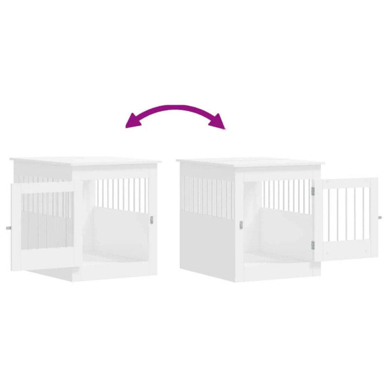 vidaXL suņu būris, balts, 64,5x80x71 cm, inženierijas koks