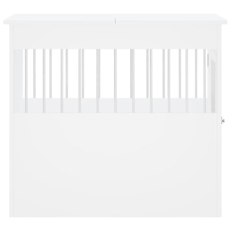 vidaXL suņu būris, balts, 64,5x80x71 cm, inženierijas koks
