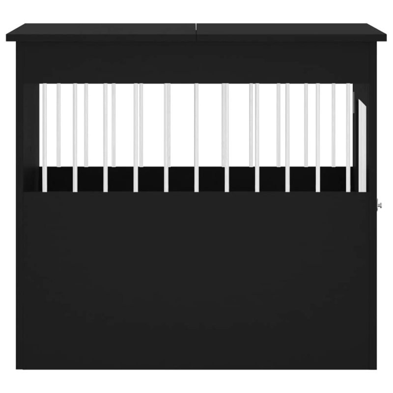 vidaXL suņu būris, melns, 64,5x80x71 cm, inženierijas koks