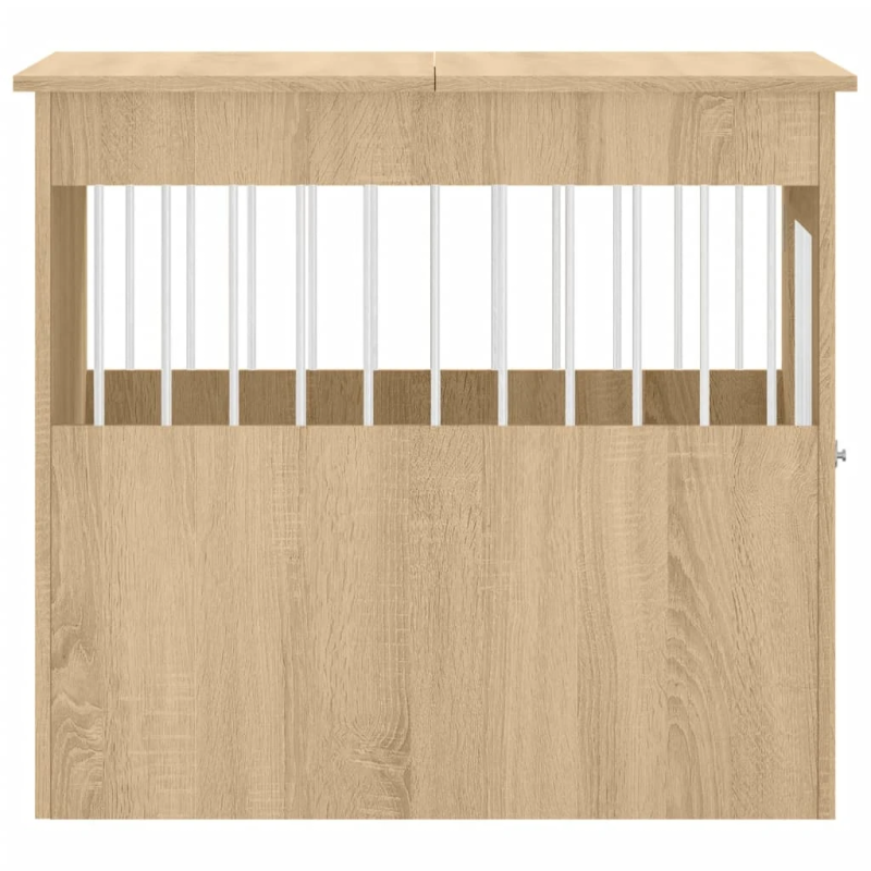 vidaXL suņu būris, ozolkoka krāsa, 64,5x80x71 cm, inženierijas koks