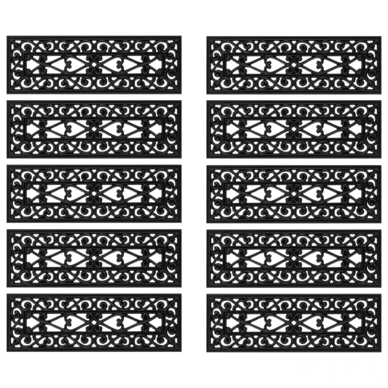 vidaXL kāpņu paklāji, 10 gab., 25x75 cm, gumija