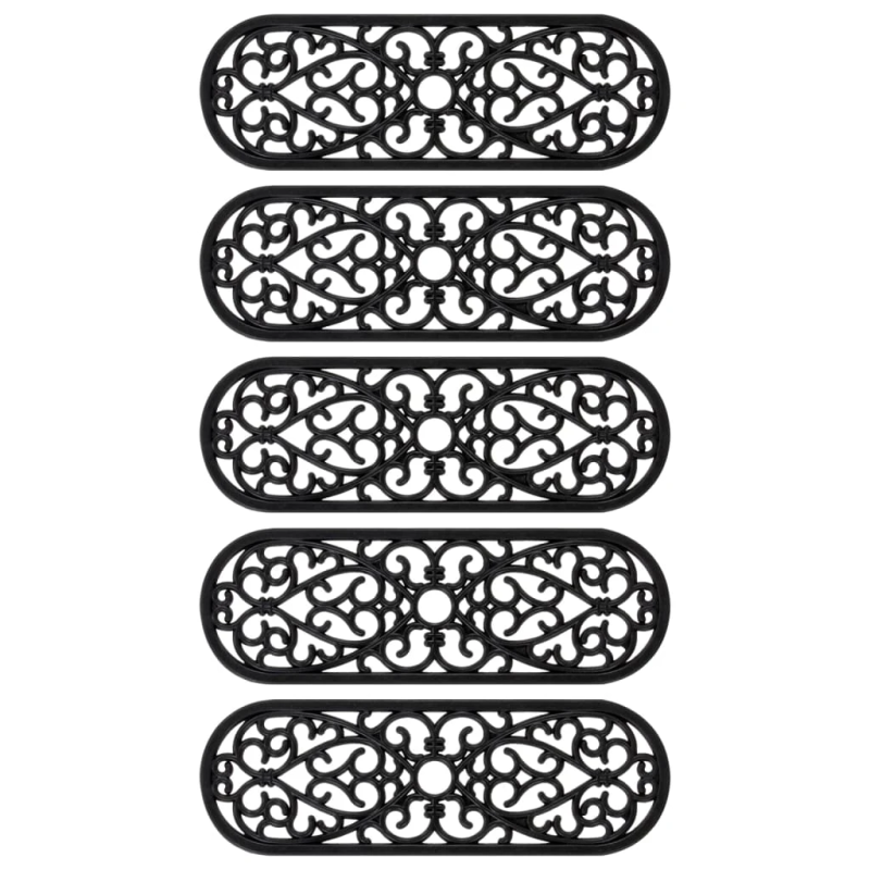 vidaXL kāpņu paklāji, 5 gab., 25x75 cm, gumija