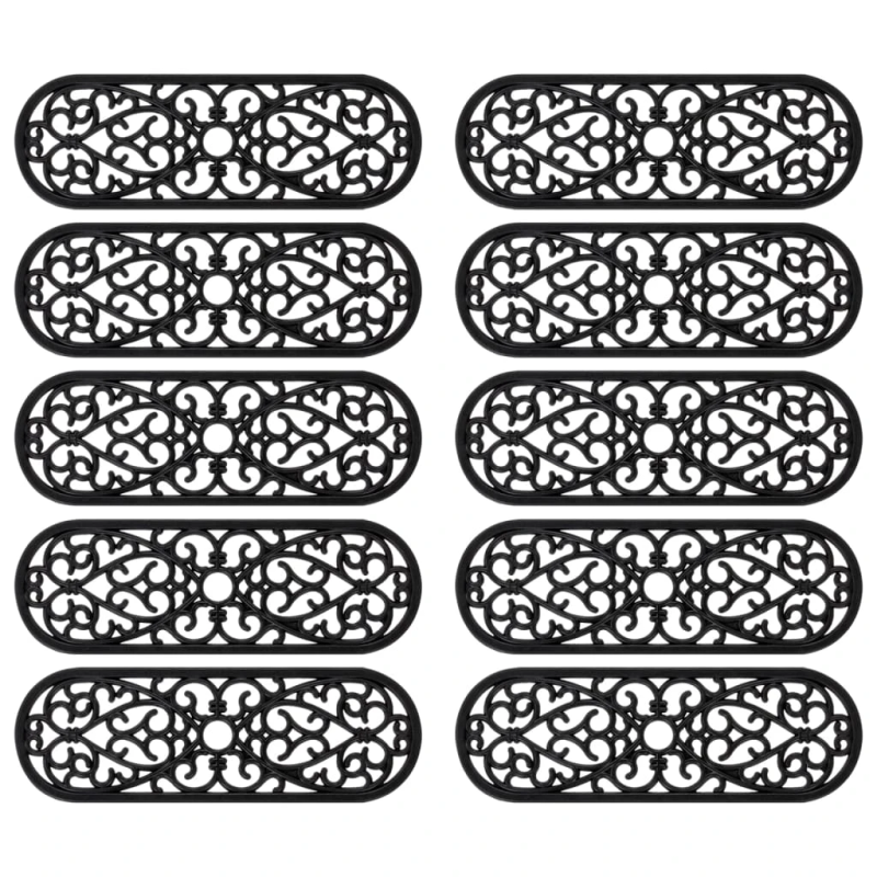 vidaXL kāpņu paklāji, 10 gab., 25x75 cm, gumija