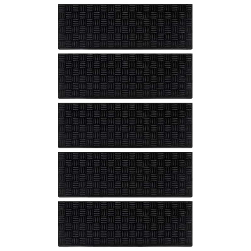 vidaXL kāpņu paklāji, 5 gab., 25x75 cm, gumija