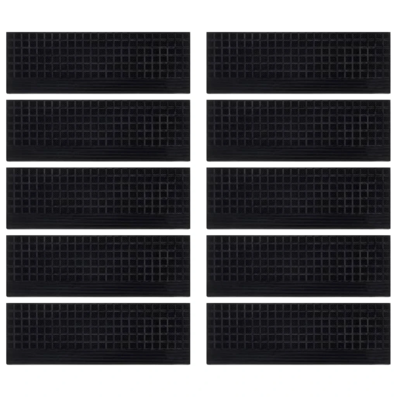 vidaXL kāpņu paklāji, 10 gab., 25x75 cm, gumija