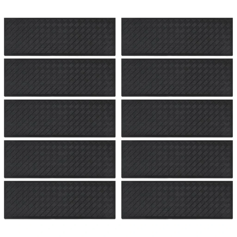 vidaXL kāpņu paklāji, 10 gab., 25x75 cm, gumija