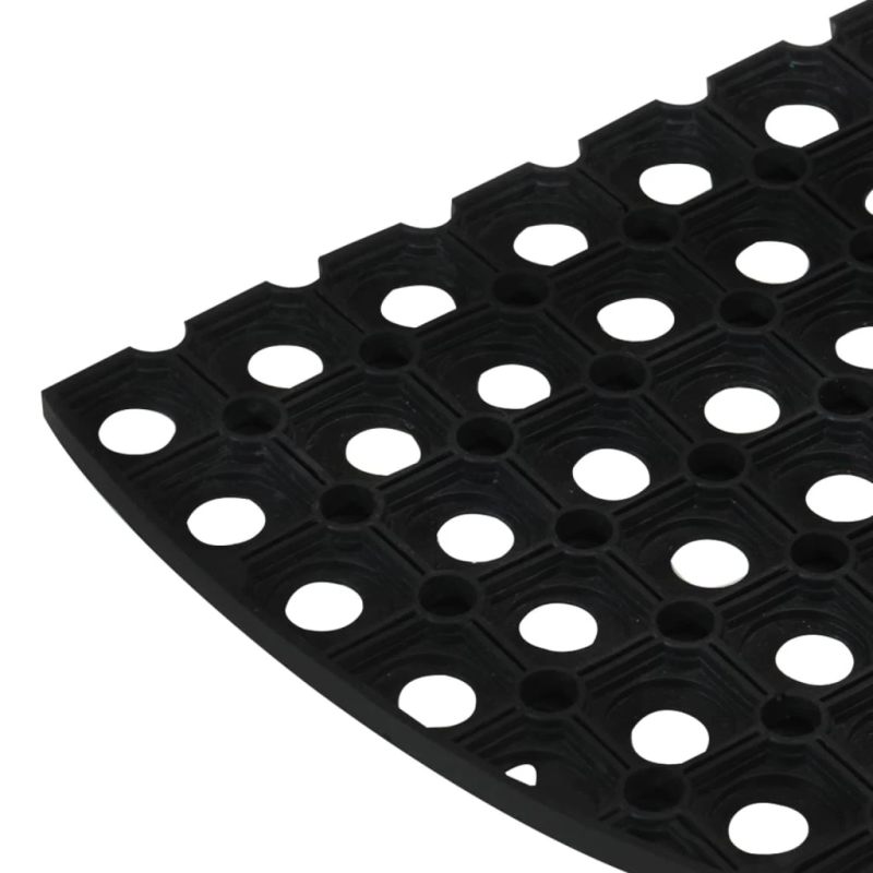 vidaXL durvju paklājs, pusapaļš, 45x75 cm, gumija