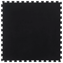 vidaXL grīdas flīze, gumija, melna, 12 mm, 100x100 cm