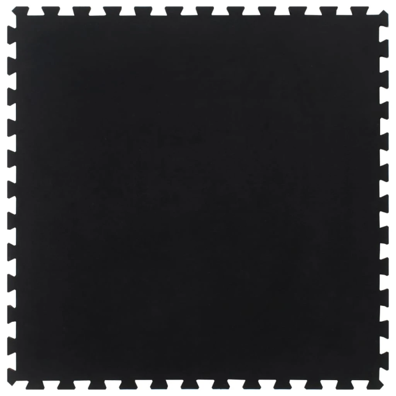 vidaXL grīdas flīze, gumija, melna, 12 mm, 100x100 cm