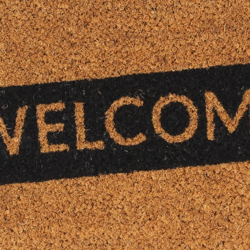 vidaXL durvju paklājs, dabīga krāsa, 45x75 cm, pūkaina kokosa šķiedra