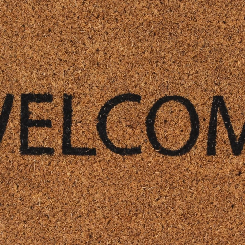 vidaXL durvju paklājs, dabīga krāsa, 45x75 cm, pūkaina kokosa šķiedra