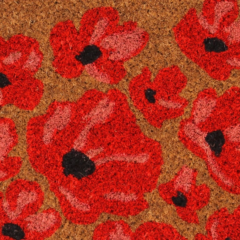 vidaXL durvju paklājs, dabīga krāsa, 45x75 cm, pūkaina kokosa šķiedra