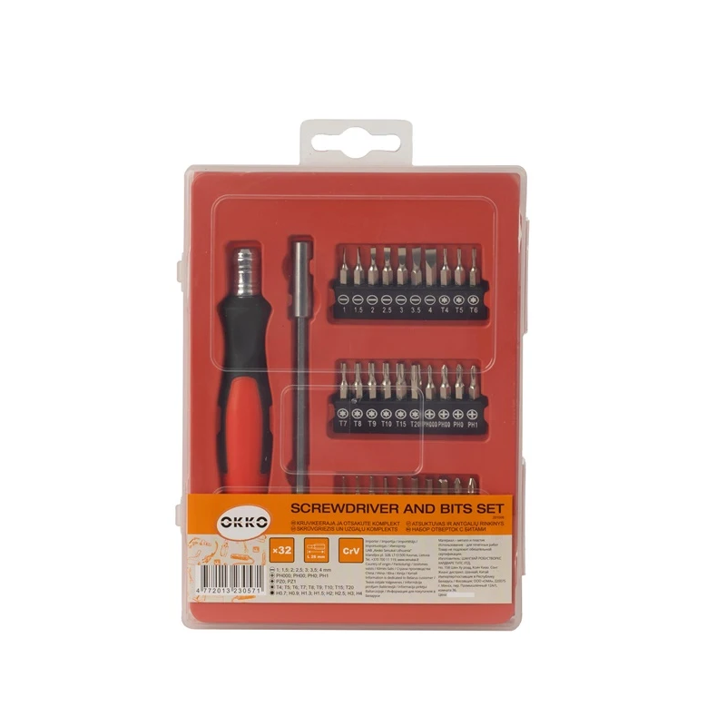 OKKO skrūvgriežu un uzgaļu komplekts, 32 gab.