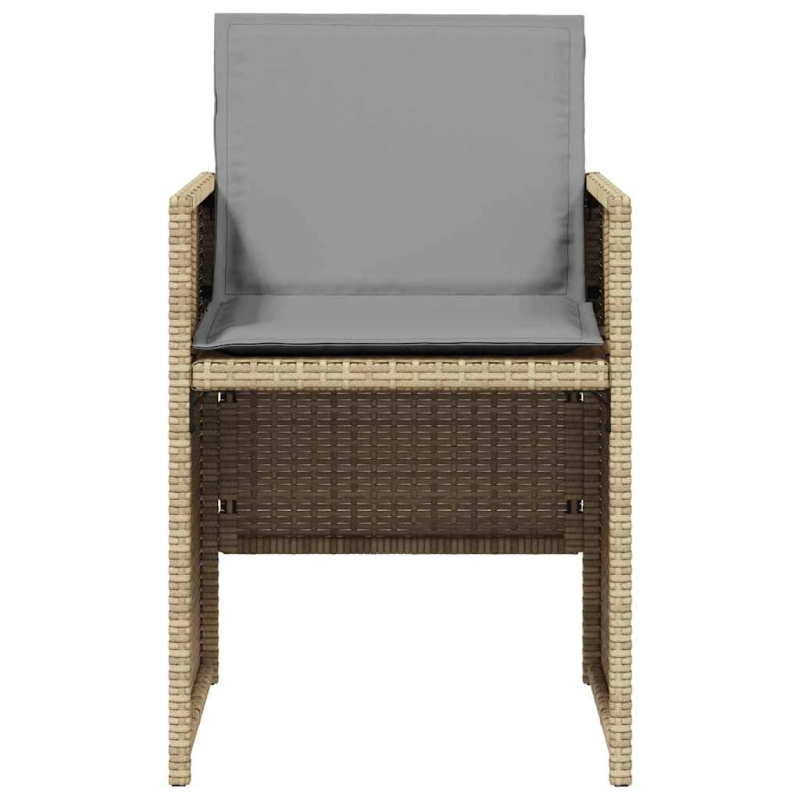 vidaXL dārza krēsli ar matračiem, 4 gab., bēša polietilēna rotangpalma