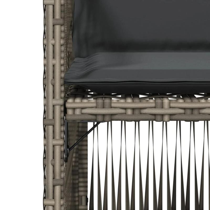 vidaXL dārza krēsli ar matračiem, 4 gab., pelēka PE rotangpalma