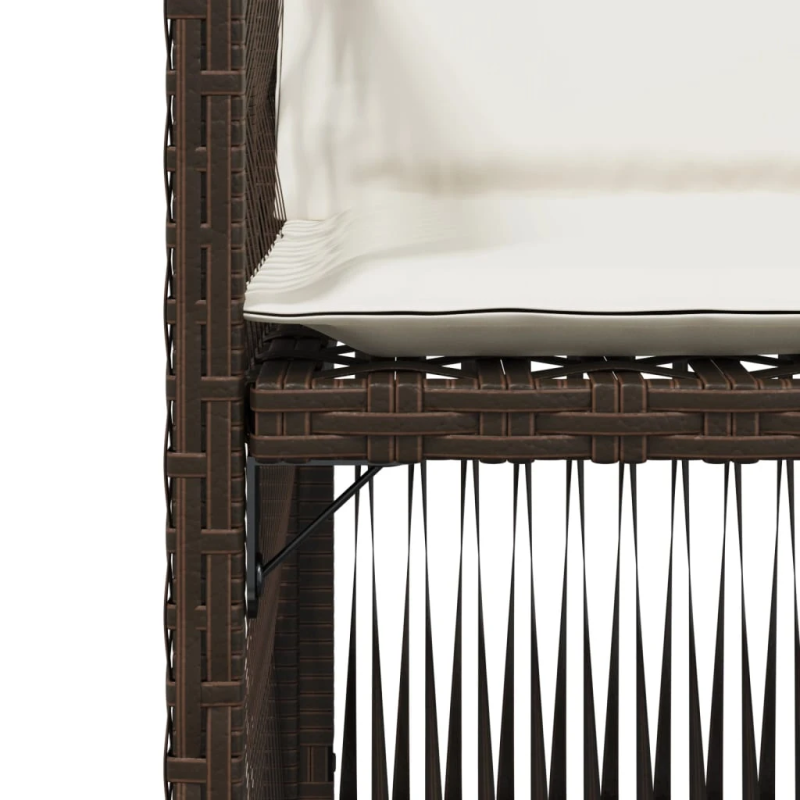 vidaXL dārza krēsli, 4 gab., ar matračiem, PE rotangpalma, brūni