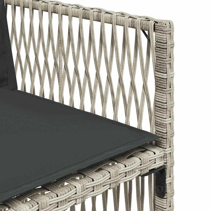 vidaXL dārza krēsli ar matračiem, 4 gab., gaiši pelēka PE rotangpalma