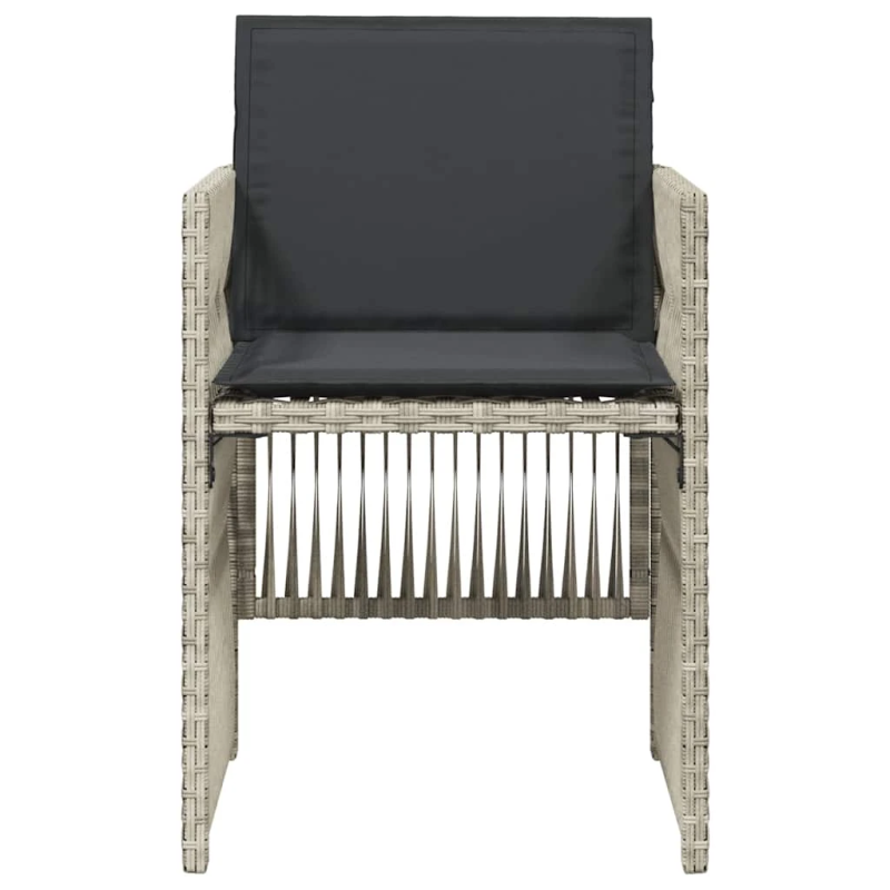 vidaXL dārza krēsli ar matračiem, 4 gab., gaiši pelēka PE rotangpalma