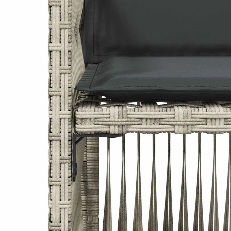 vidaXL dārza krēsli ar matračiem, 4 gab., gaiši pelēka PE rotangpalma