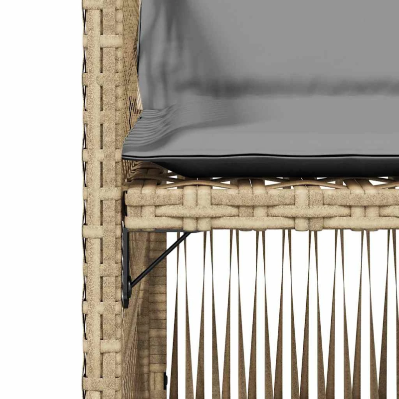 vidaXL dārza krēsli ar matračiem, 4 gab., bēša polietilēna rotangpalma