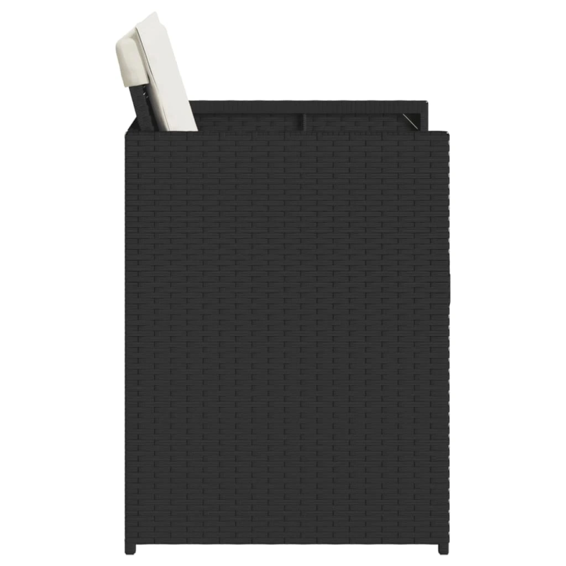 vidaXL dārza krēsli, 4 gab., ar matračiem, PE rotangpalma, melni