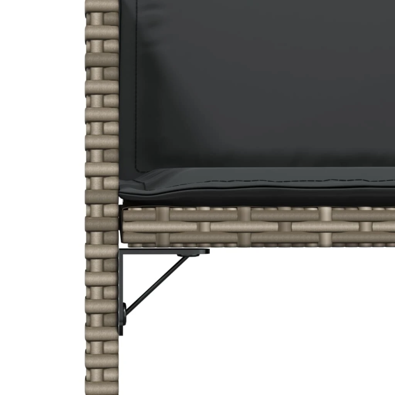 vidaXL dārza krēsli ar matračiem, 4 gab., pelēka PE rotangpalma