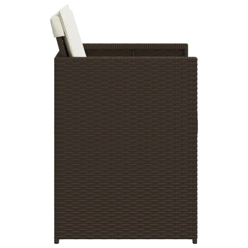 vidaXL dārza krēsli, 4 gab., ar matračiem, PE rotangpalma, brūni