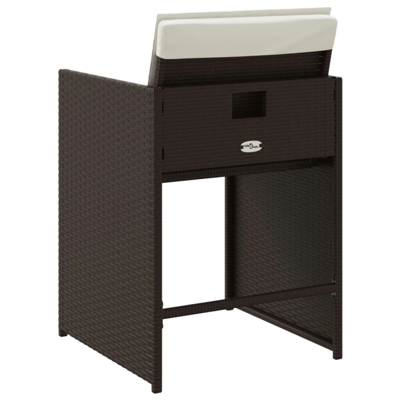 vidaXL dārza krēsli, 4 gab., ar matračiem, PE rotangpalma, brūni