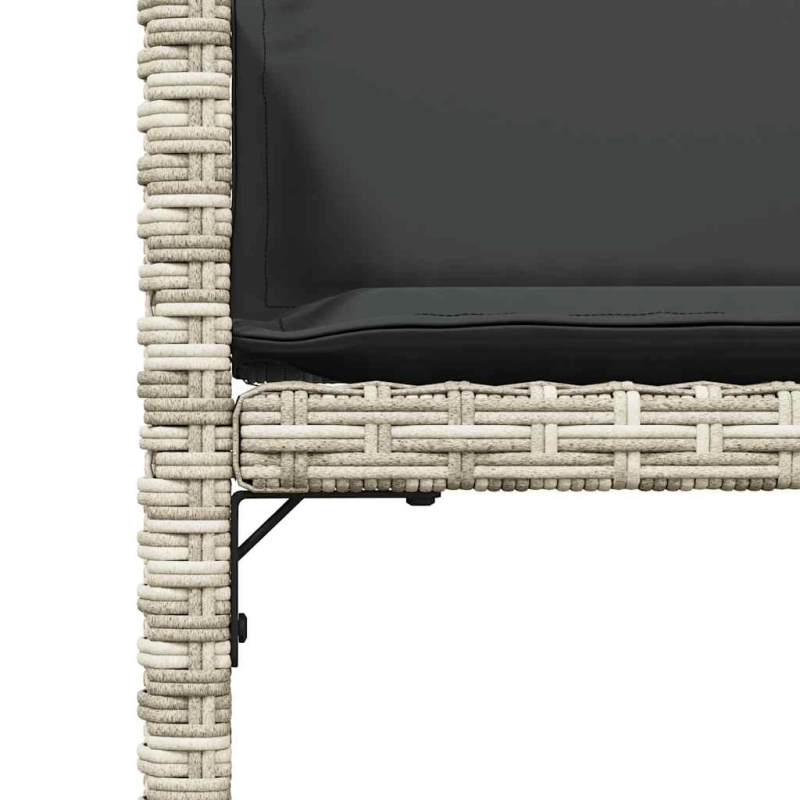 vidaXL dārza krēsli ar matračiem, 4 gab., gaiši pelēka PE rotangpalma
