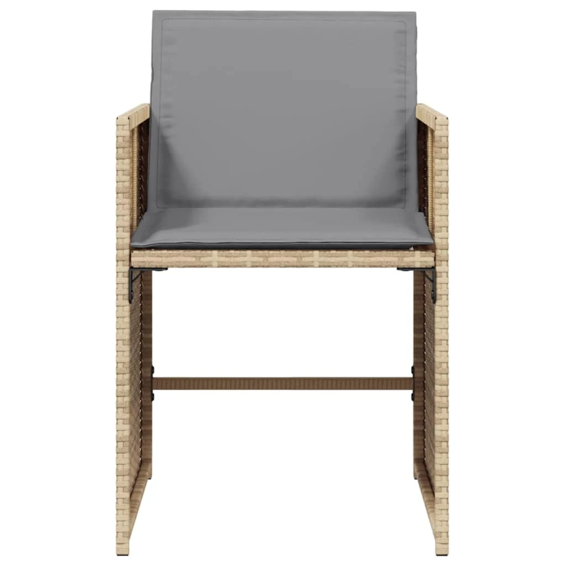 vidaXL dārza krēsli ar matračiem, 4 gab., bēša polietilēna rotangpalma