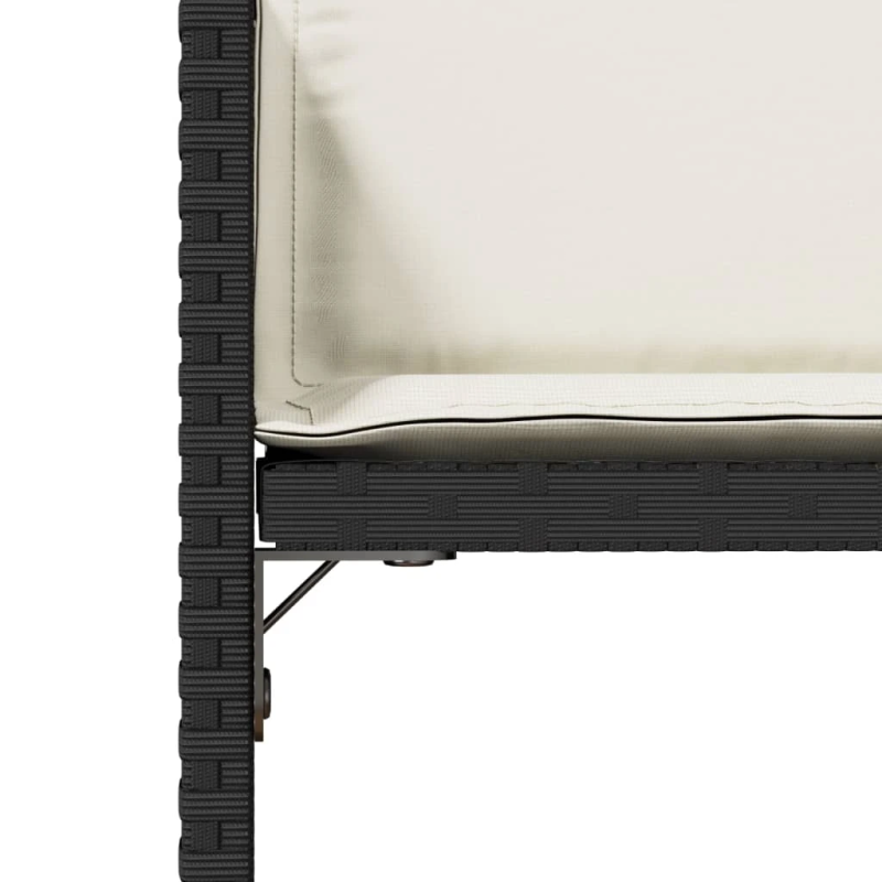 vidaXL dārza krēsli, 4 gab., ar matračiem, PE rotangpalma, melni