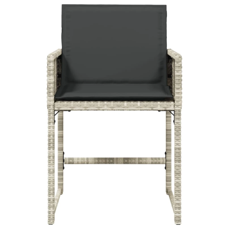 vidaXL dārza krēsli ar matračiem, 4 gab., gaiši pelēka PE rotangpalma