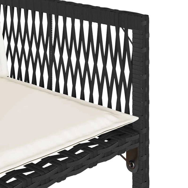 vidaXL dārza krēsli, 4 gab., ar matračiem, PE rotangpalma, melni