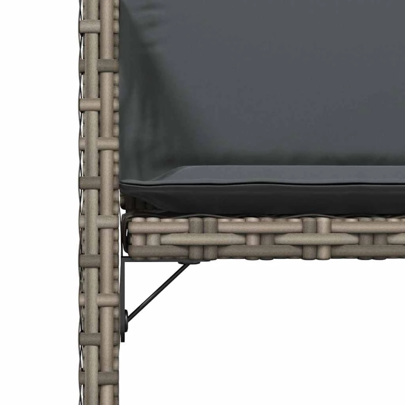 vidaXL dārza krēsli ar matračiem, 4 gab., pelēka PE rotangpalma