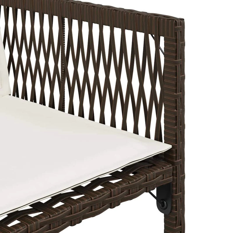 vidaXL dārza krēsli, 4 gab., ar matračiem, PE rotangpalma, brūni