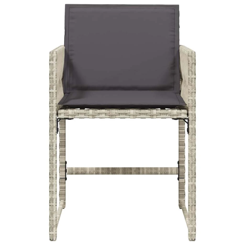 vidaXL dārza krēsli ar matračiem, 4 gab., gaiši pelēka PE rotangpalma