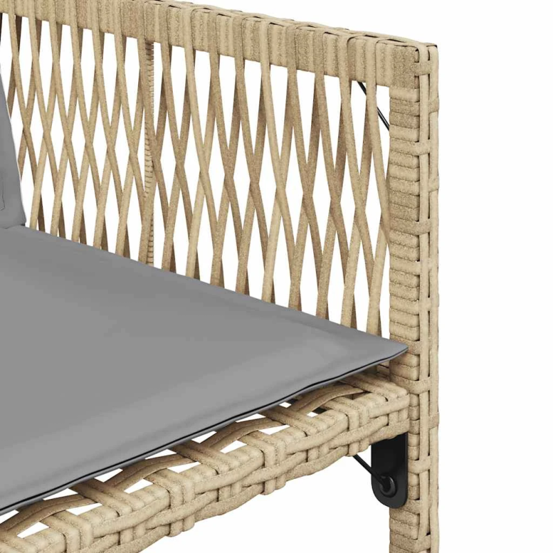vidaXL dārza krēsli ar matračiem, 4 gab., bēša polietilēna rotangpalma